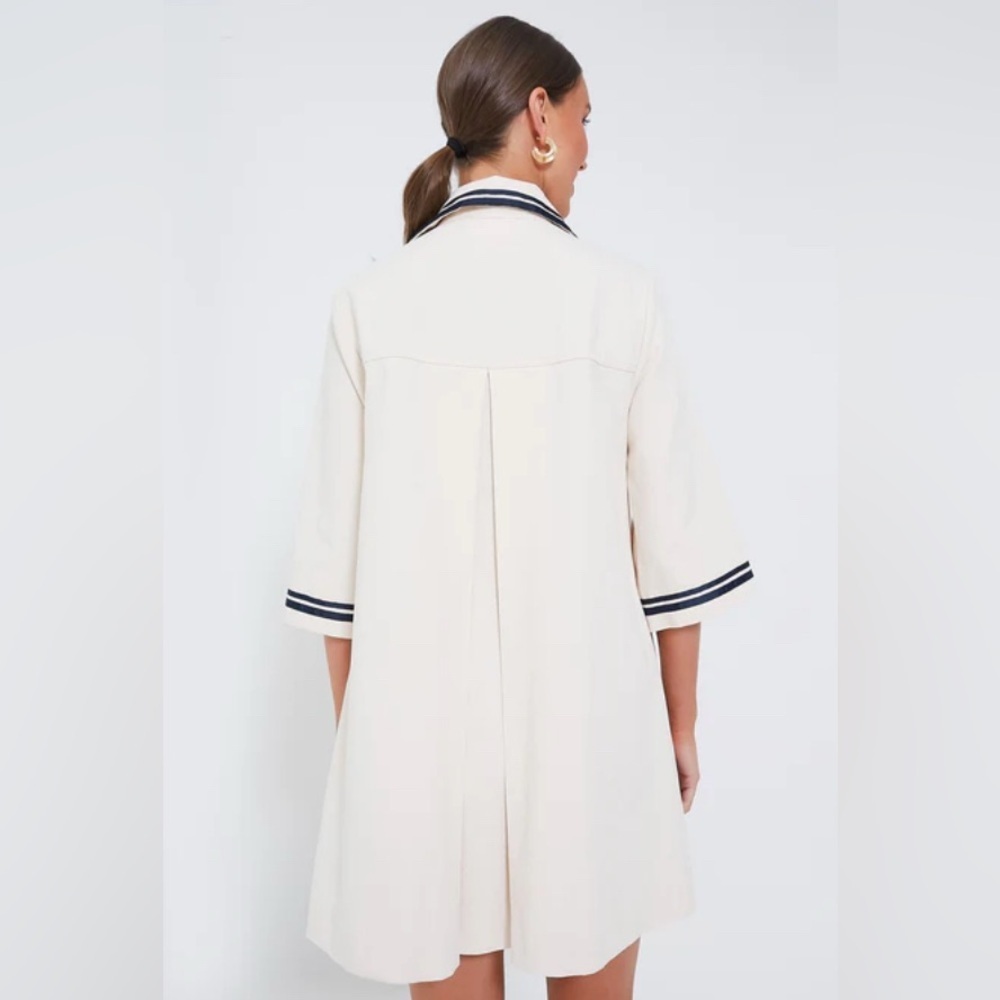 New Pomander Place Gardenia Hart Shirt Cream and Navy Sailor Cotton Dress - Picture 4 of 12